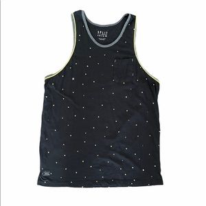 Split Co Black Tank Top Shirt Sleeveless Top Mens
